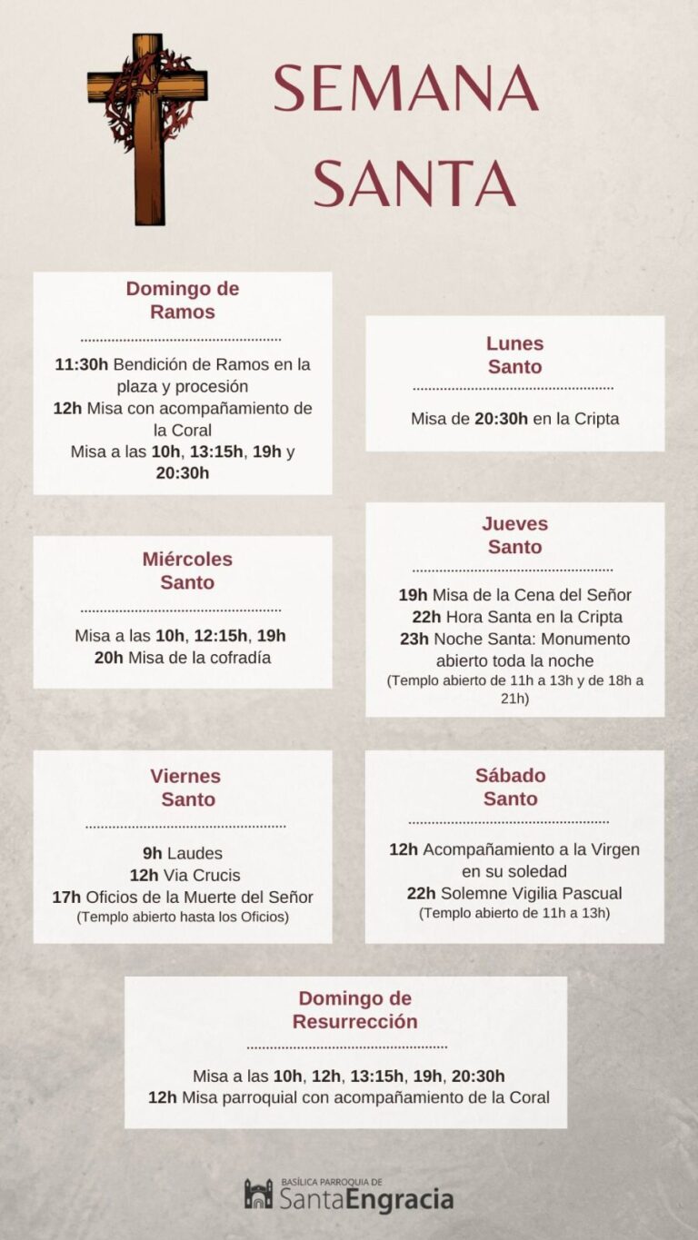 HORARIOS SEMANA SANTA 2023 Santa Engracia